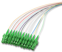 farbiger Faserpigtailsatz E2000/APC 8 9/125 OS1